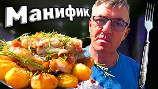 #рецепты от Макса. Сегодня рецепт жареного морского окуня, по заказу подписчика Sambalfero? c жареной, томленой, сливочной картошечкой, все на дорогом Крестьянском масле и не крестьянском кунжутном масле. Окунь морской жареный, на