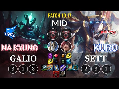 AF Na Kyung Galio vs KT Kuro Sett Mid - KR Patch 10.17