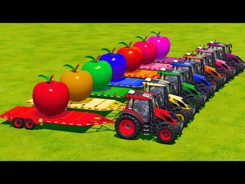 LOAD AND TRANSPORT GIANT APPLES WITH VALTRA TRACTORS - Farming Simulator 2022