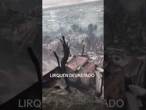Lirquen totalmente quemado tras gigantesco incendio en Biobio