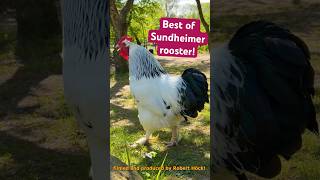 BEST OF Sundheimer! Rare chicken breed from Germany - Sundheimer Hahn kräht in der Arche Warder