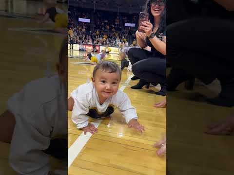 Moses Hurst was the winner of the 2026 Baby Race during halftime of Wichita State game against Rice.