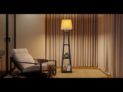 WAMPAT Shelf Floor Lamp Assembly Instructions W62P1301B W62P1302A