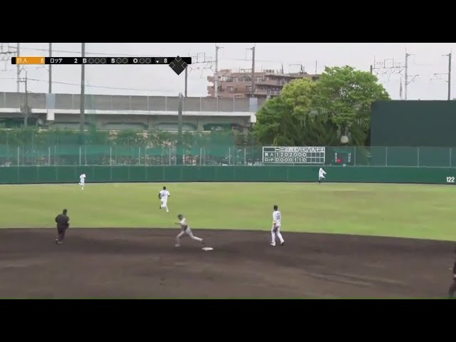 【ファーム】マリーンズ・細谷 抜ければ長打の当たりをジャンピングキャッチ!! 2018/5/8 M-G(ファーム)