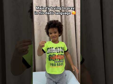 Majesty trying to pray in his dad’s language 🥰