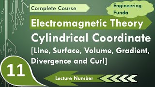 Cylindrical Coordinate System: line, Surface, Volume, Gradient, Divergence & Curl Calculation