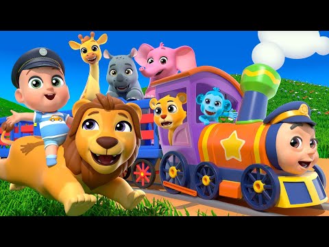 Train Choo Choo Song Wild Animals | Almama Nursery Rhymes & Kids Songs