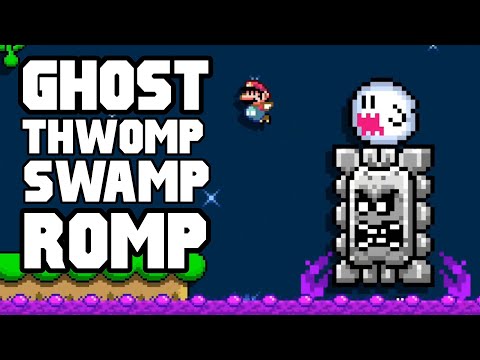 Ghost Thwomp Swamp Romp - Super Mario Maker 2 Speedrun level!