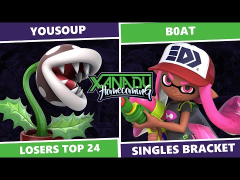 Xanadu Homecoming: Losers Top 24 - YouSoup (Piranha Plant) Vs B0at (Inkling) SSBU Singles