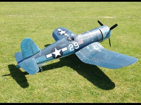 GIANT 1/4 SCALE 250cc MOKI 110" COMP ARF RC F4-U CORSAIR - MIKE AT WILLIS WARBIRDS  - 2014