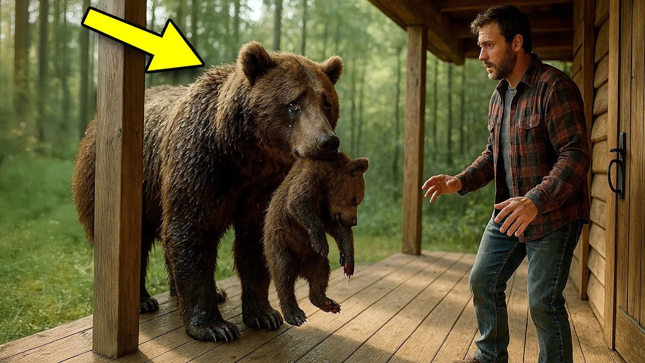 Egy anyamedve a haldokló bocsát elviszi egy emberhez – hihetetlen, ami ezután történt!