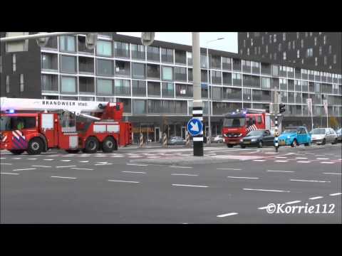 Brandweer Groningen met spoed onderweg naar woningbrand Grote Beerstraat