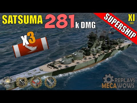 Satsuma 3 Kills & 281k Damage | World of Warships Gameplay