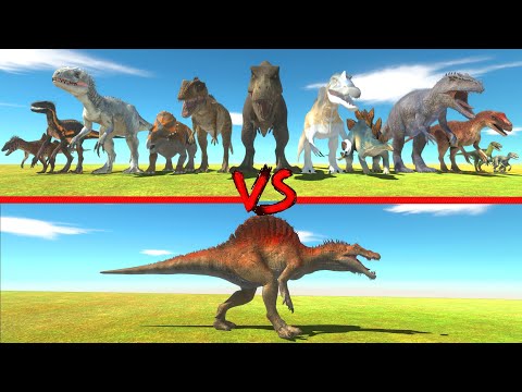 Spinosaurus in Battle with All Dinosaurs - Animal Revolt Battle Simulator