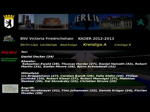 BSV Victoria Friedrichshain Kader 2012-13 Kreisliga A 4.Abteilung