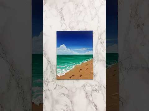 “By the Shore” Easy painting idea for beginners #paintingtutorial #art #seascape #beach