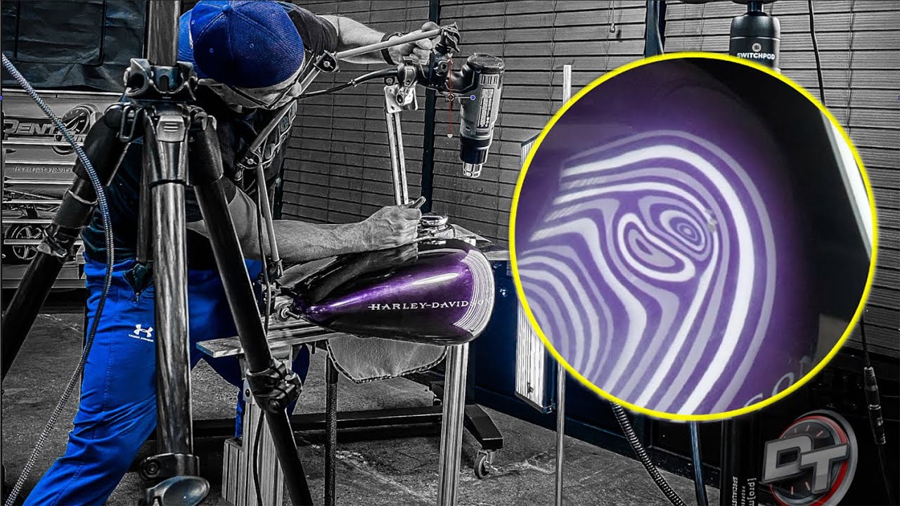 Deep Dent Repair on Motorcycle Gas Tank | Paintless Dent Removal