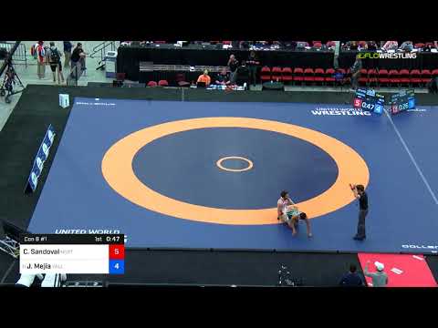 2018 Marine Corps US Open/UWW Junior Freestyle 61 Con 8 #1 - Christopher Sandoval (Nort) Vs. Justi