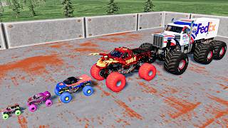 Unbelievable Monster Trucks Obstacle Bowling - Big Air Bigger Crashes