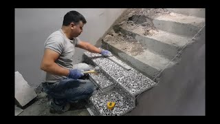 granit karo merdiven döşeme #granitkaro #fayans #kalebodur #ceramics #kalekim #kyk #weber #granit