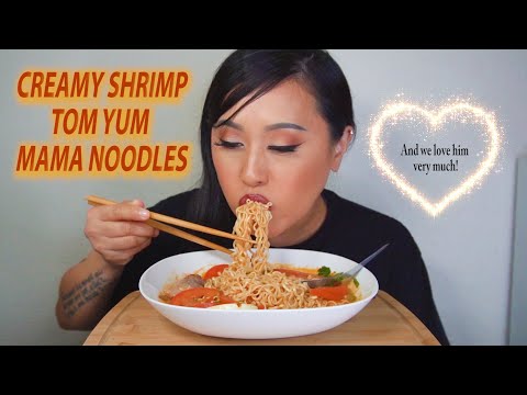 CREAMY SHRIMP🦐🍤 TOM YUM MAMA NOODLES🍜 | SOFT BOILED EGG🥚 | RIBS | MUKBANG REAL EATING SOUNDS