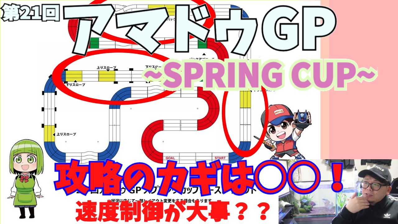 【mini4wd】攻略のカギは！？速度制御が大事！第21回アマドゥGP~SPRING CUP~のレイアウトを解説！【ミニ四駆】