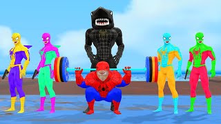 Siêu nhân người nhện | rescues Shark spider-man Roblox vs Team Superhero Hulk vs Venom & Iron Man