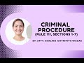 Criminal Procedure: Rule 111 (Sections 1-7)