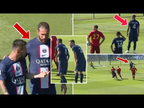 Messi GAVE penalty to Ramos Vs Quevilly-Rouen | PSG Friendly match