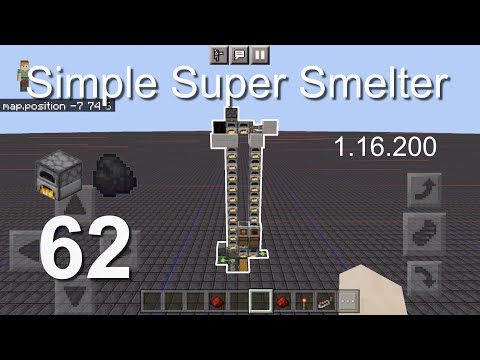 Minecraft Bedrock Tutorials(62) - How to build a Simple Super Smelter (1.16.200)