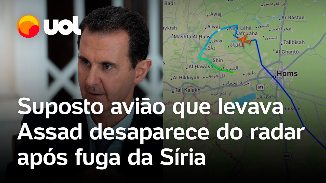 Guerra na Síria: veja momento em que suposto avião que levava Assad desaparece do radar; vídeo