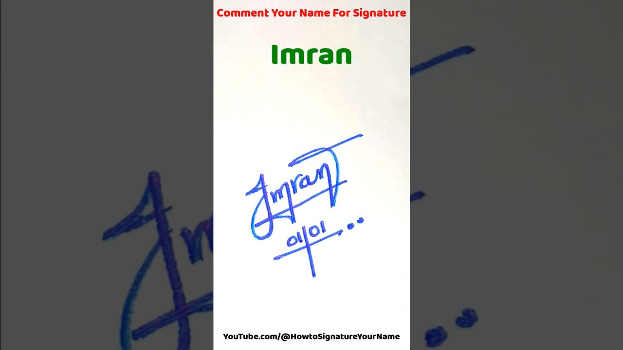 Sign your signature .. Imran #signature #design #style #sign #art #howtosignatureyourname #shorts