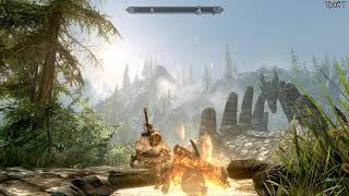 А-атмосфера. Залипание у костра. Skyrim SE мод Frostfall