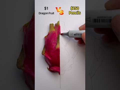Real vs. Drawing: Dragon Fruit SHOCK Test!🍉🔥 #art #painting