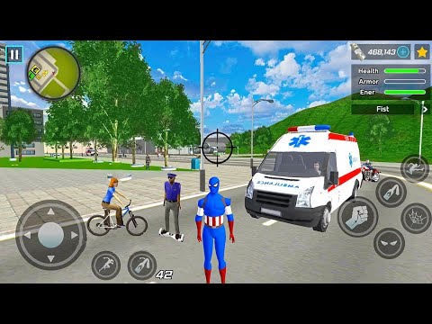Captain America Rope Hero Ninja Gangster Crime Vegas City #3 - Android Gameplay