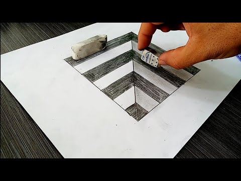 Very Easy!! How To Draw 3D Hole for Kids 3D Trick Art on paper