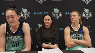 NY Liberty vs Sky 6/4/24 Post Game with Sabrina Ionescu, Breanna Stewart & Coach Sandy Brondello