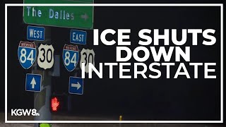 I-84 closed between Troutdale and Hood River amid worsening icy conditions