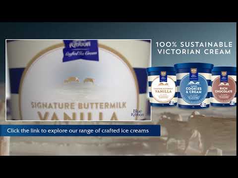 New Blue Ribbon Crafted Ice Creams. 100% Sustainable Victorian cream