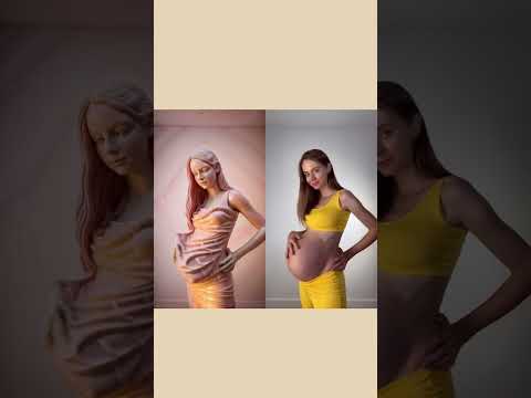 Baby Mama Dance Living Statue | Before and After Pregnancy TikTok #Shorts by Anna Kova
