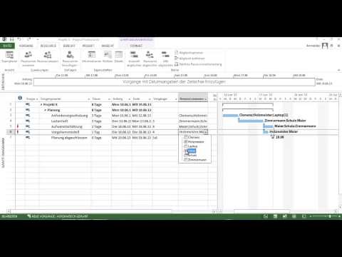 Tutorial MS Project 2013 - Einführung - erste Schritte
