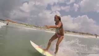 preview picture of video 'Surfing Emerald Isle with Rhiannon and friends at Bogue Inlet Pier'