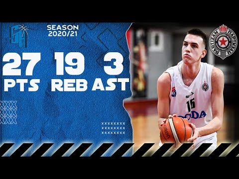 Aleksa Milenkovic (2004) Highlights vs Crvena Zvezda - 27 Pts, 19 Reb, 3 Ast
