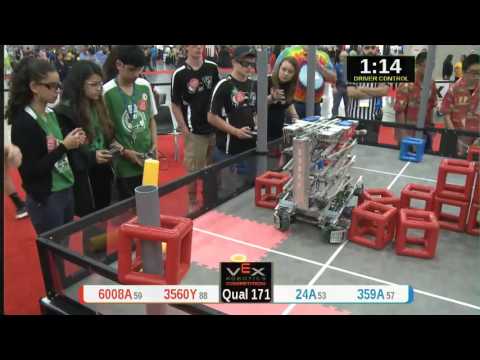 2015 VRC Tech Q171 - 6008A 3560Y vs 24A 359A - 27 to 74 - VEX Worlds 2015 - Technology Division