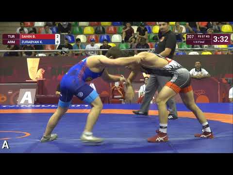 1/4 FS - 57 kg: B. SAHIN (TUR) v. K. ZURABYAN (ARM)