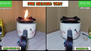 Let's compare USED ENGINE OIL STOVE and COOKING OIL STOVE. (waste oil stove)