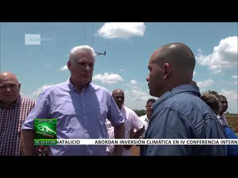 Presidente de Cuba recorre municipio de Jagüey Grande
