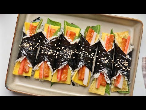 김밥 생긴것도 예쁜 게 맛도 좋네요‼️ 밥양 적고 재료 많은 새로운 김밥레시피