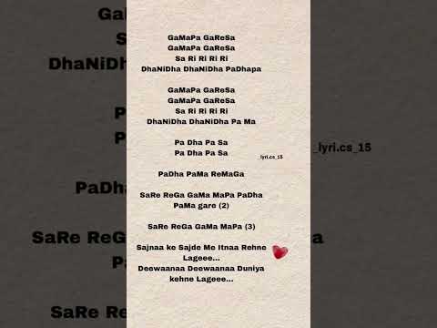 Ga Ma Pa Ga Re Sa Lyrics || Deewana Deewana song || #gamapagaresa #deewana #shorts