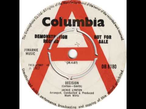 Mod - JACKIE LYNTON - Decision - COLUMBIA DB 8180 UK 1967 Soul Dancer - Mark Wirtz